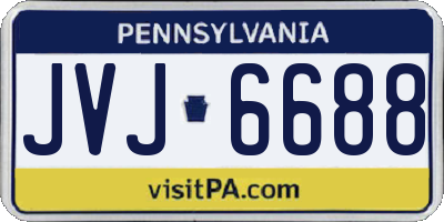 PA license plate JVJ6688
