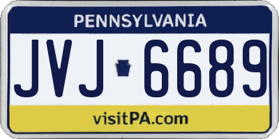PA license plate JVJ6689