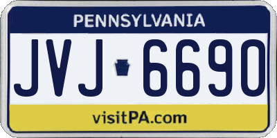 PA license plate JVJ6690