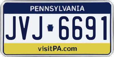 PA license plate JVJ6691