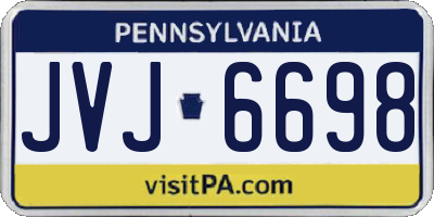 PA license plate JVJ6698