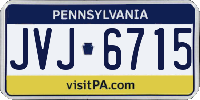 PA license plate JVJ6715