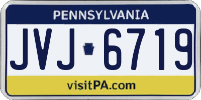 PA license plate JVJ6719