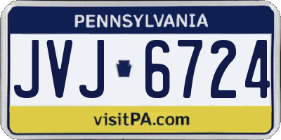PA license plate JVJ6724