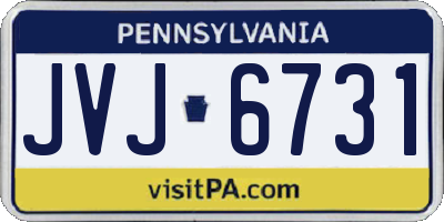 PA license plate JVJ6731