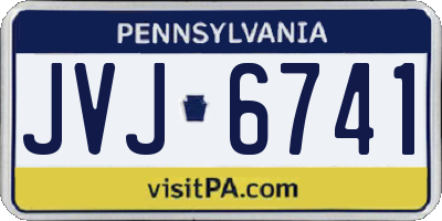 PA license plate JVJ6741