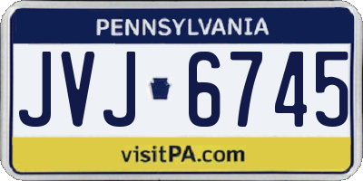PA license plate JVJ6745
