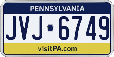 PA license plate JVJ6749