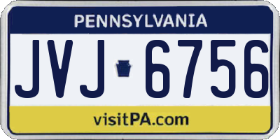 PA license plate JVJ6756
