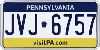 PA license plate JVJ6757