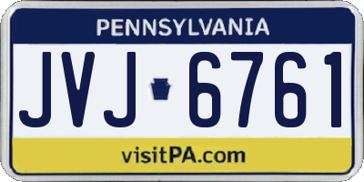 PA license plate JVJ6761
