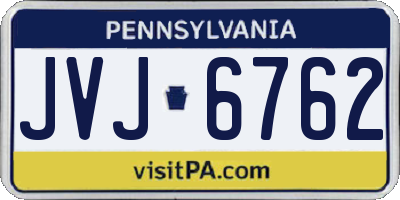 PA license plate JVJ6762