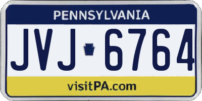 PA license plate JVJ6764