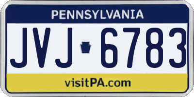 PA license plate JVJ6783