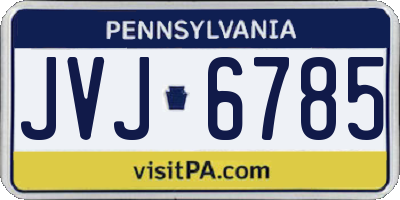 PA license plate JVJ6785