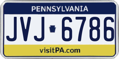 PA license plate JVJ6786