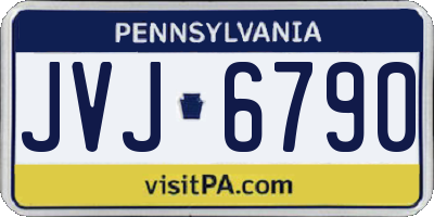 PA license plate JVJ6790