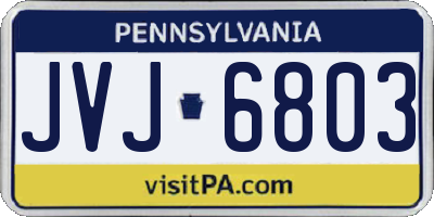PA license plate JVJ6803