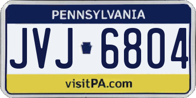 PA license plate JVJ6804