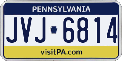 PA license plate JVJ6814