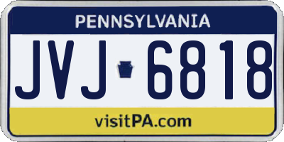 PA license plate JVJ6818