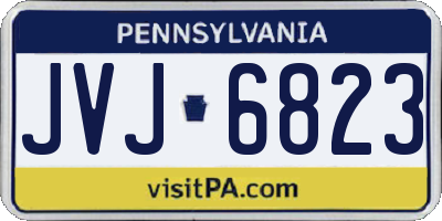 PA license plate JVJ6823