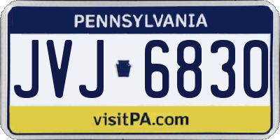 PA license plate JVJ6830