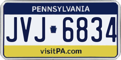 PA license plate JVJ6834