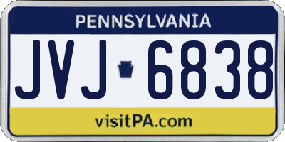 PA license plate JVJ6838