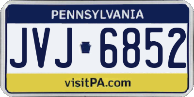 PA license plate JVJ6852