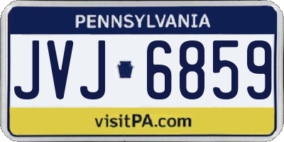 PA license plate JVJ6859