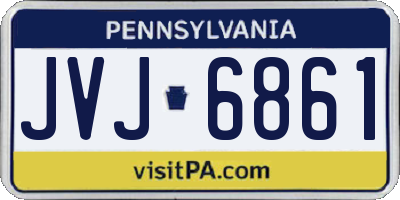 PA license plate JVJ6861