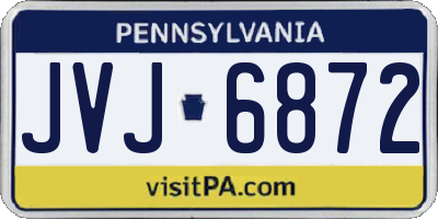 PA license plate JVJ6872