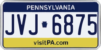 PA license plate JVJ6875