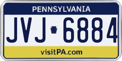 PA license plate JVJ6884