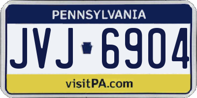 PA license plate JVJ6904