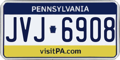 PA license plate JVJ6908
