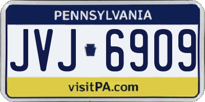 PA license plate JVJ6909
