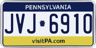 PA license plate JVJ6910