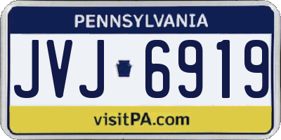 PA license plate JVJ6919