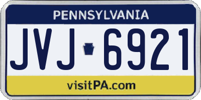 PA license plate JVJ6921