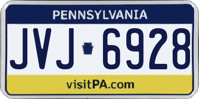 PA license plate JVJ6928