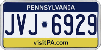 PA license plate JVJ6929