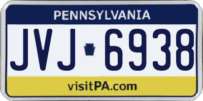 PA license plate JVJ6938
