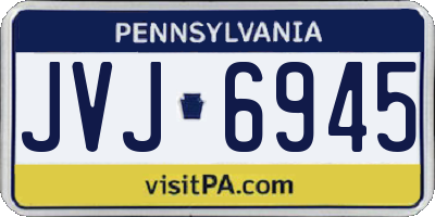 PA license plate JVJ6945