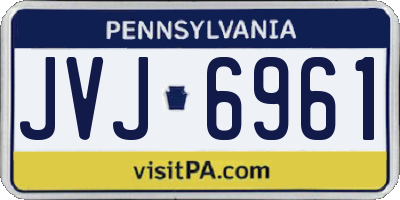 PA license plate JVJ6961