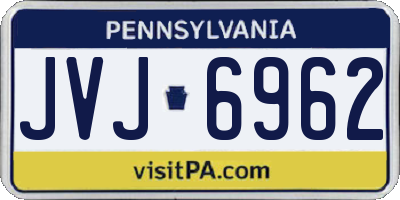PA license plate JVJ6962