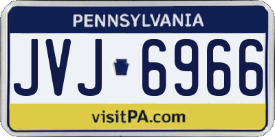 PA license plate JVJ6966