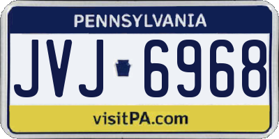 PA license plate JVJ6968
