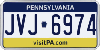 PA license plate JVJ6974
